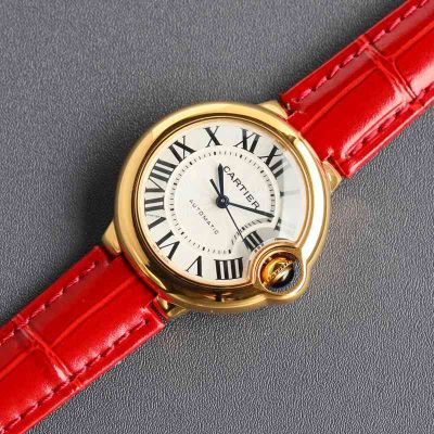 Cartier 18K Gold 28/33/36MM for Your Choice Imported Movement Gold Bezel Watch fake cartier writing instruments